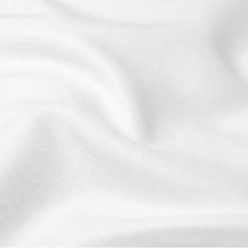 White Women's Off Shoulder Jumpsuit with Linen-Blend Puff Sleeves & Drawstring Waist — Lyra - Fabric Close Up