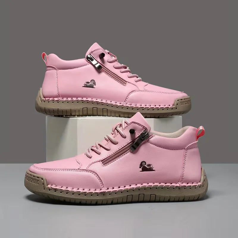 Women's Orthopedic Comfort Shoes with Lace-Up Zipper Ankle Design