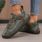Women's Orthopedic High-Top Sneakers with Adjustable Strap & Cushioned Support - Worn Lifestyle Floor