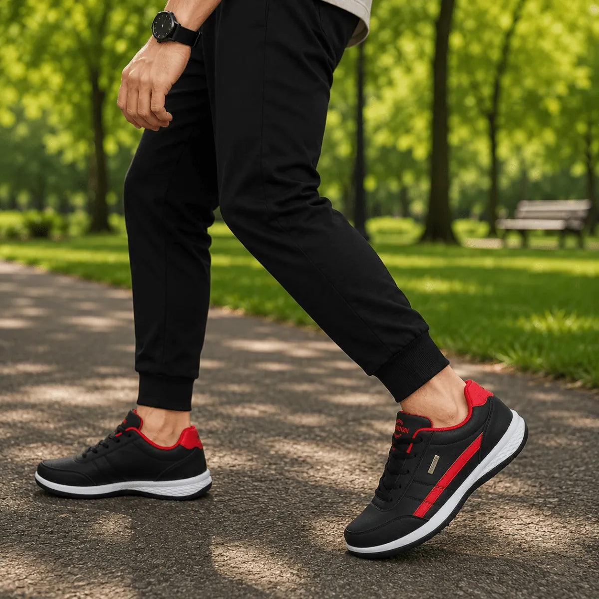 Men's Orthopedic Sneakers with Cushioned Support & Lace-Up Comfort - Worn Lifestyle