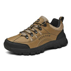 Beige Men's Outdoor Lace-Up Walking Shoes — Finley Synthetic Leather Non-Slip Trail - Studio Detail
