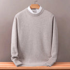 Camel Men's Oversized Crew Neck Sweater with Long Sleeves & Ribbed Trim — Emmett