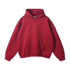 Dark Red Unisex Organic Cotton Hoodie with Oversized Fit & Kangaroo Pocket - Front Full View 11