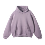 Light Violet Unisex Organic Cotton Hoodie with Oversized Fit & Kangaroo Pocket - Front Full View 14
