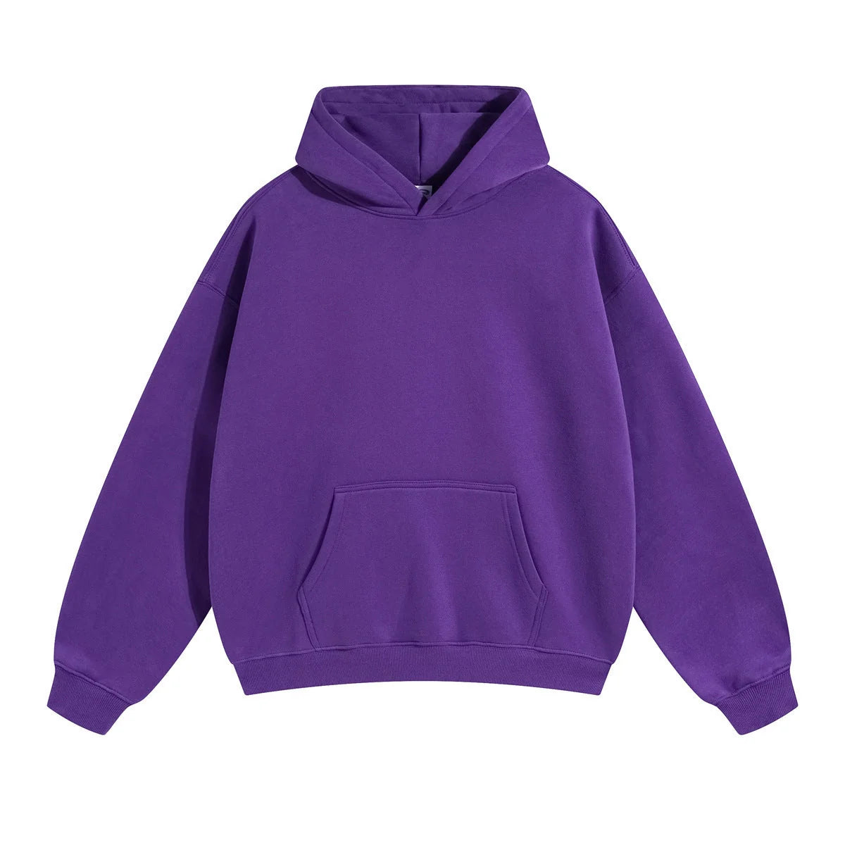 Violet Unisex Organic Cotton Hoodie with Oversized Fit & Kangaroo Pocket - Front Full View 10