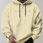 Yellow Men's Oversized Hoodie with Kangaroo Pocket & Ribbed Trims
