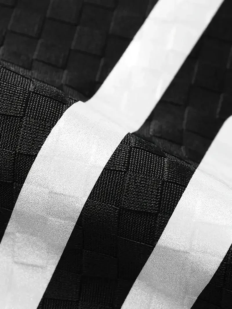 Men's Full-Length Padded Cycling Pants with Gel Seat Pad & Reflective Stripes - Fabric Stripe Closeup