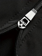 Men's Full-Length Padded Cycling Pants with Gel Seat Pad & Reflective Stripes - Zipper Closeup