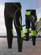 Men's Full-Length Padded Cycling Pants with Gel Seat Pad & Reflective Stripes - Outdoor Lifestyle