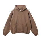Coffee Men's Pullover Hoodie with Kangaroo Pocket & Ribbed Cuffs