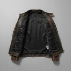 Men's Quilted Jacket with Zip-Front Closure & Snap Collar - Lining Label Detail