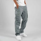 Men's Cargo Trousers with Relaxed Fit & Side Pockets - Front Angled Pose