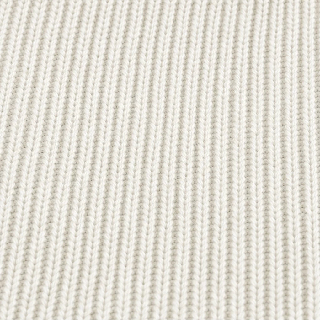 Women's V-Neck Sweater with Button-Front Pleat & Ruffle Cuffs - Knit Texture Closeup