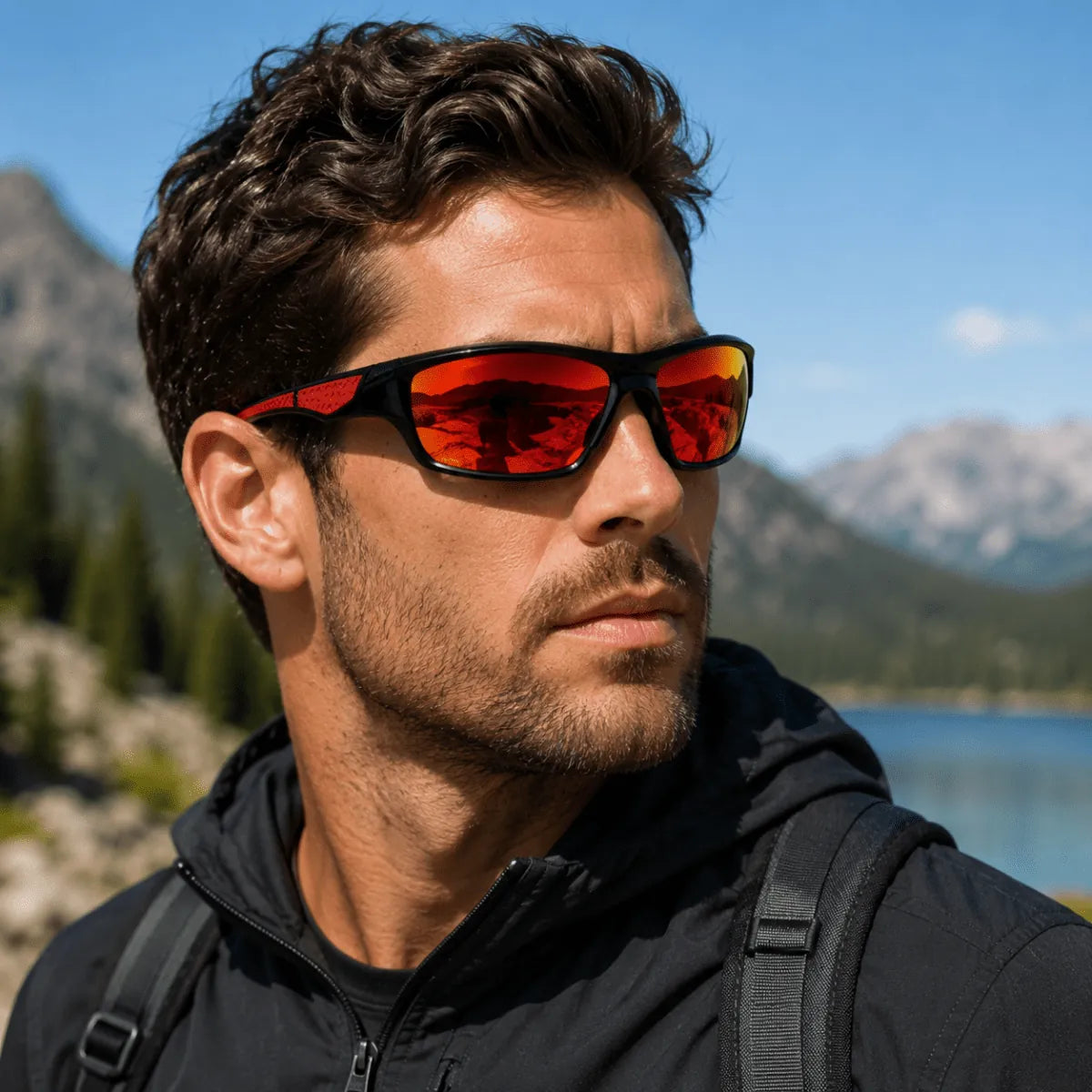 Orange Men's Polarized Sunglasses with UV400 Protection & Lightweight Comfort Fit