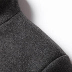 Men's Overcoat with Stand Collar & Single-Breasted Wool Front - Shoulder Detail
