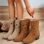 Off White Women's Star-Cutout Western Boots — Helena Everyday Block-Heel Mid-Calf - Group Comparison