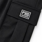 Women's Straight Leg Cargo Pants with Adjustable Drawstring Waist & Flap Pockets - Pocket Flap Detail