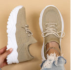 Women's Chunky Platform Sneakers — Heidi Everyday Cushioned Lace-Up
