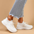 Women's Chunky Platform Sneakers — Heidi Everyday Cushioned Lace-Up
