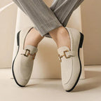 Nude Men's Suede Loafers — Paige Horsebit Slip-On Dress Shoes - Worn Lifestyle