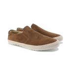 Brown Men's Suede Slip-On Shoes — Ruby Espresso Espadrille Casual - Front Pair Angle