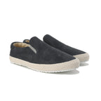 Gray Men's Suede Slip-On Shoes — Ruby Espresso Espadrille Casual - Front Pair Angle