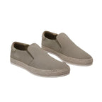 Gray Men's Suede Slip-On Espadrille Shoes — Alexa Vacation Loafers - Front Full Pair