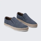Khaki Men's Suede Slip-On Espadrille Shoes — Alexa Vacation Loafers - Top Down Pair