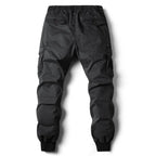 Men's Tapered Cargo Trousers with Elasticated Waist & Cuffed Ankle - Back Detail
