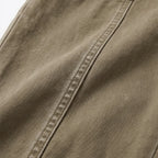 Women's High-Waisted Utility Pants with Tapered Fit & Ruched Ankle Cuff - Khaki Seam Detail