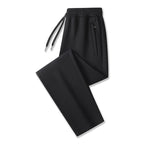 Black, open hem Men's Tech Jogger Pants with Zip Pockets & Elastic Cuffs
