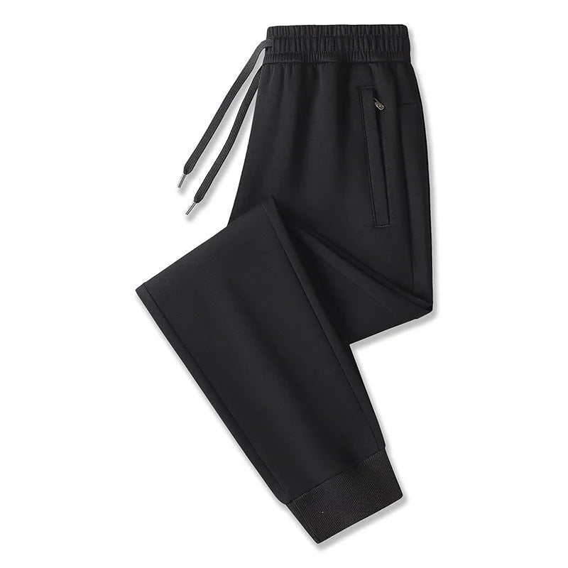 Black with tight cuff Men's Tech Jogger Pants with Zip Pockets & Elastic Cuffs