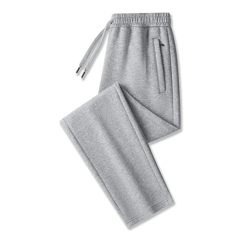 Light gray (Open Hem) Men's Tech Jogger Pants with Zip Pockets & Elastic Cuffs - Open Hem