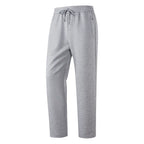 Men's Tech Jogger Pants with Zip Pockets & Elastic Cuffs - Slim Fit Front Full