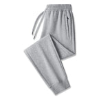 Light Grey Slim Fit Men's Tech Jogger Pants with Zip Pockets & Elastic Cuffs