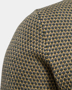 Men's Textured Knit Sweater with Crew Neck & Ribbed Trim - Shoulder Texture