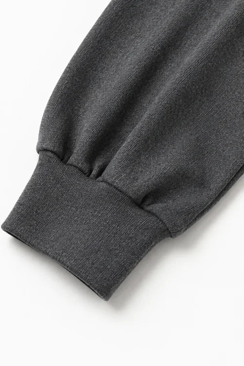 Women's Turtleneck Pants Set with Wide-Leg Fit & Drawstring Waist - Sleeve Cuff Detail