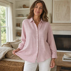 Women's Vintage Plaid Button-Front Shirt with Relaxed Fit - Front Full Lifestyle