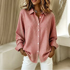 Red Women's Vintage Plaid Button-Front Shirt with Relaxed Fit