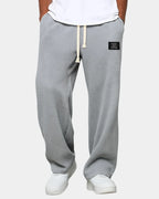 Gray Men's Waffle Knit Sweatpants with Relaxed Wide-Leg Fit & Drawstring Waist — Lucas