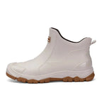 Beige Women's Waterproof Ankle Rain Boots — Solange Everyday Slip-On - Studio White Profile