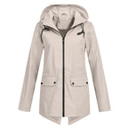 Apricot Women's Waterproof Jacket with Hood & Lightweight Comfort - Front Full Studio