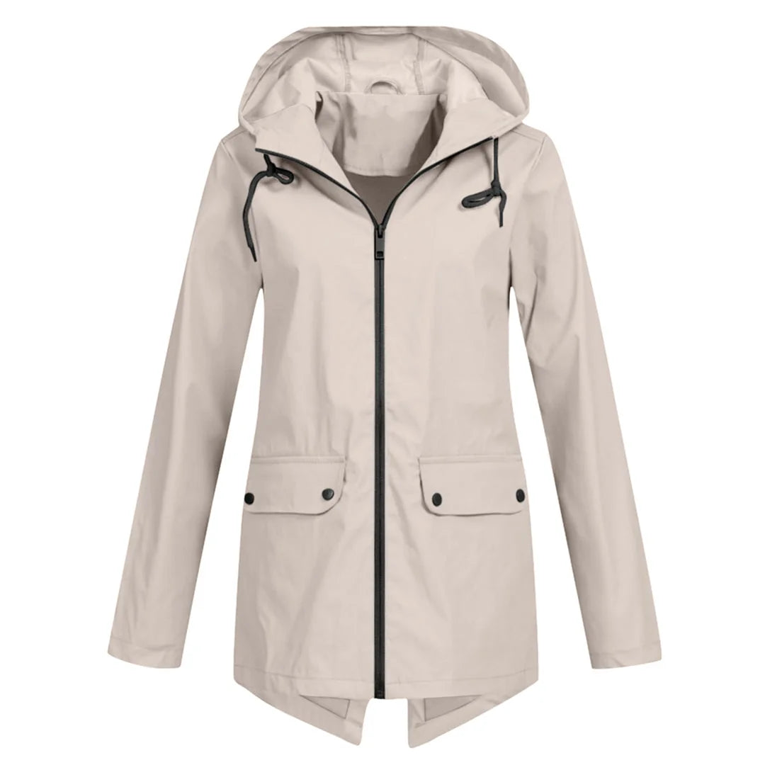 Apricot Women's Waterproof Jacket with Hood & Lightweight Comfort - Front Full Studio