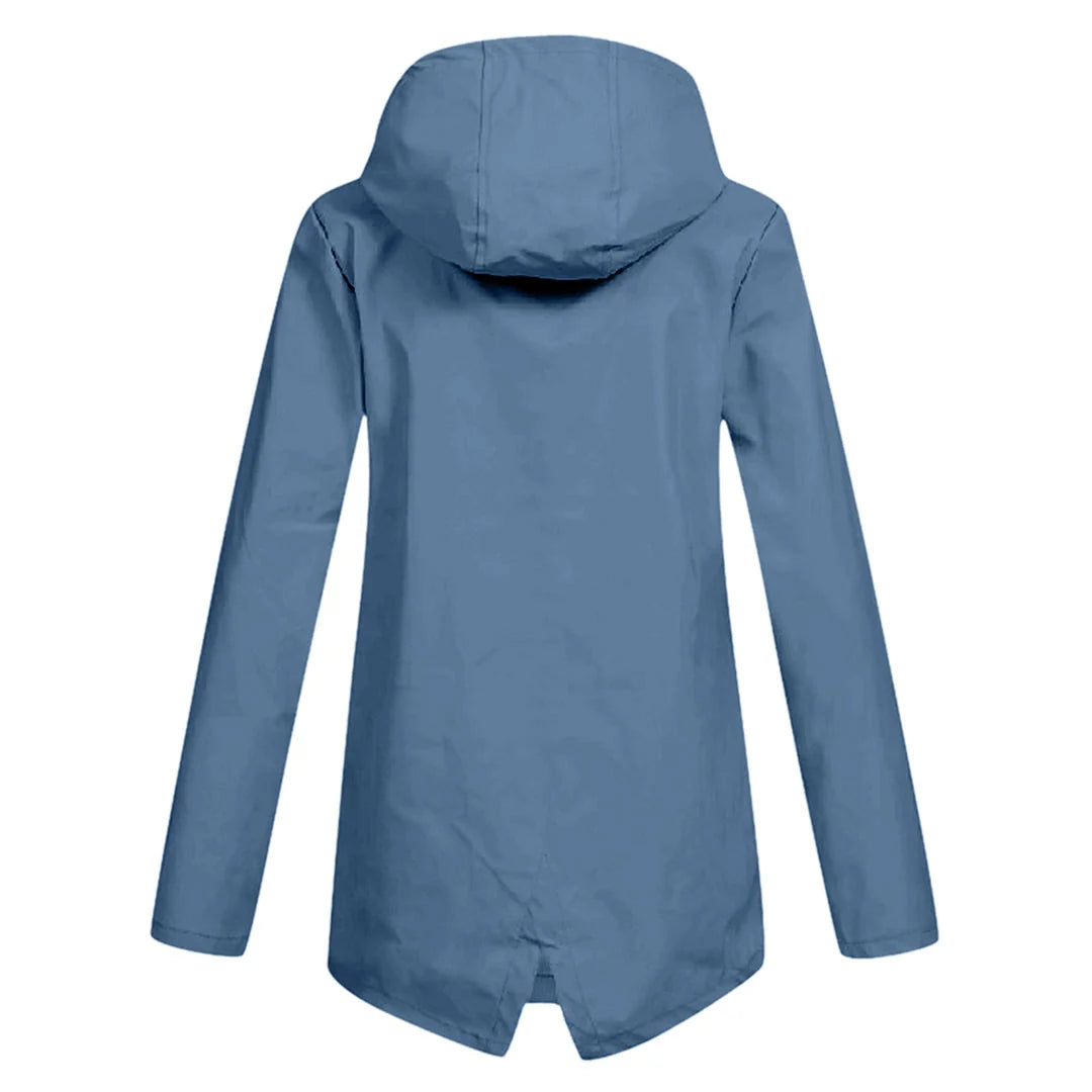 Women's Waterproof Jacket with Hood & Lightweight Comfort - Back Full