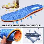 Blue Wide Fit Mesh Walking Shoes — Stella Adjustable Orthopedic Comfort - Insole Closeup
