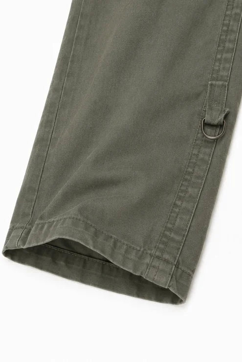 Women's Wide-Leg Cargo Pants with Zip Pockets & Low-Rise Fit - Hem Detail Dring
