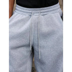 Men's Wide Leg Fleece Joggers with Drawstring Waist & Side Pockets - Close Up Drawstring Detail