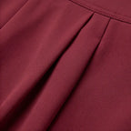Women's Wide-Leg Pleated Palazzo Pants with High-Waisted Pockets - Fabric Pleat Closeup