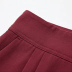 Women's Wide-Leg Pleated Palazzo Pants with High-Waisted Pockets - Fabric Seam Closeup