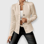 Women's Cable Knit Mock Neck Sweater with Button-Front Detail — Yasmin